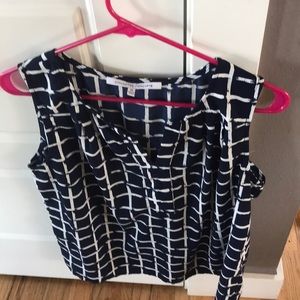 Navy sleeveless blouse